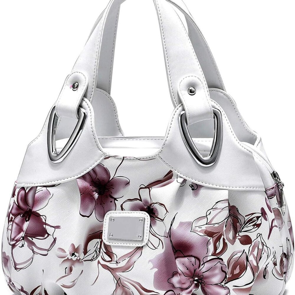 Vegan Leather Purse for Women Fashion Hobo Style Floral Handbag - Picture 1 of 5